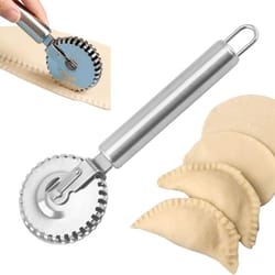 stainless steel pizza dough cutter & pastry embossing roller tool