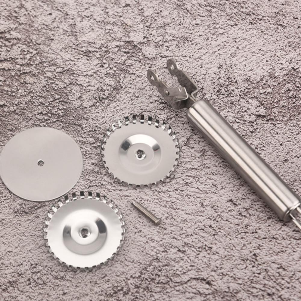 Stainless Steel Pizza Dough Cutter & Pastry Embossing Roller Tool