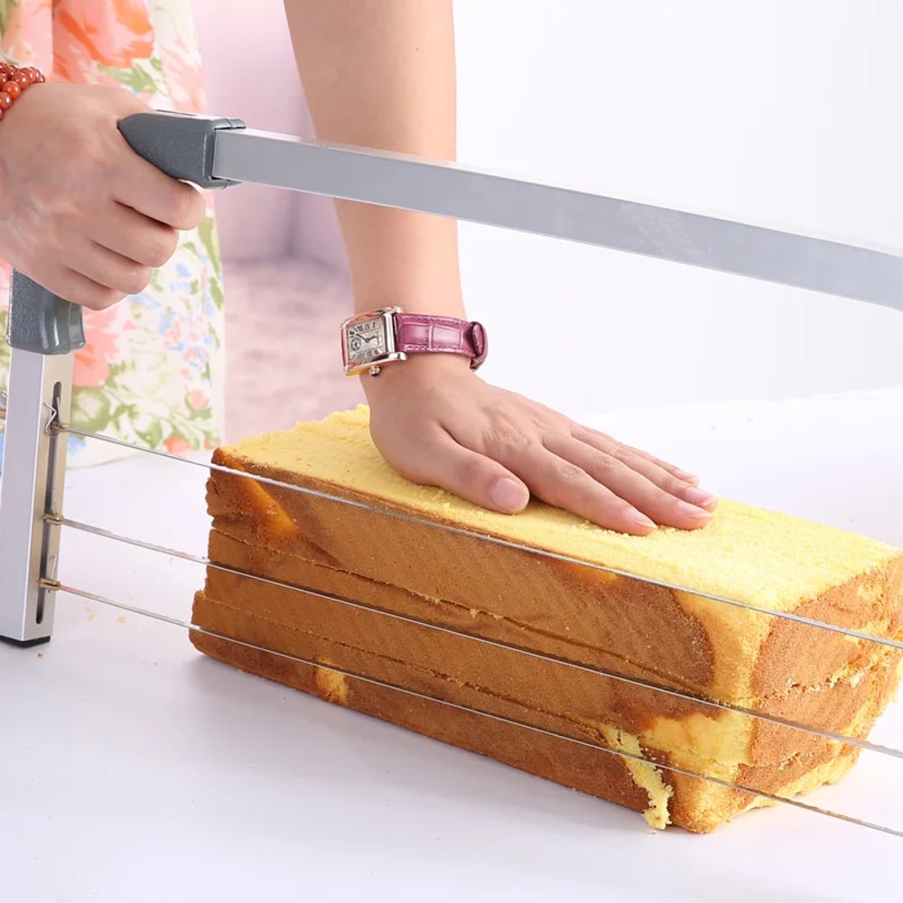 PrecisionBake Adjustable Cake Leveler with Triple Stainless Steel Blades for Smooth Layer Cakes