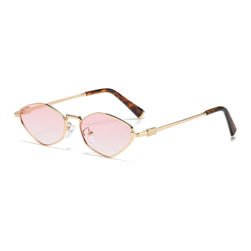 Luxe Rhombus Metal Sunglasses For Women With UV Protection 9