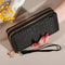 Vintage Double Layer Wristlet Wallet For Women With Zipper Coin Pocket And RFID Style Storage 9