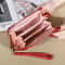 Korean Color Block Zip Wallet for Women with Tassel & Card Organizer