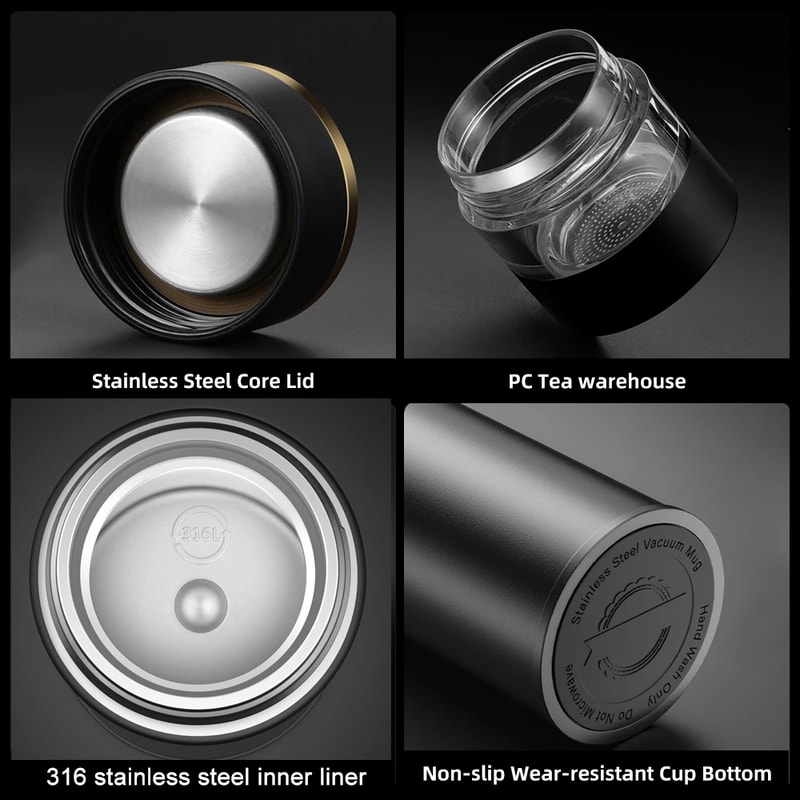Smart Tea Thermos Bottle With LED Temperature Display Infuser Stainless Steel Vacuum Flask 1