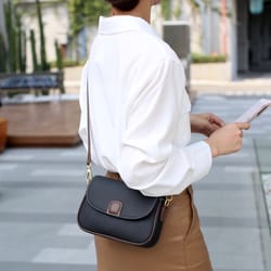 luxe contrast flap crossbody bag for women with pu leather shoulder strap