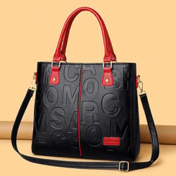 elegant large capacity tote bag for women pu leather shoulder crossbody handbag