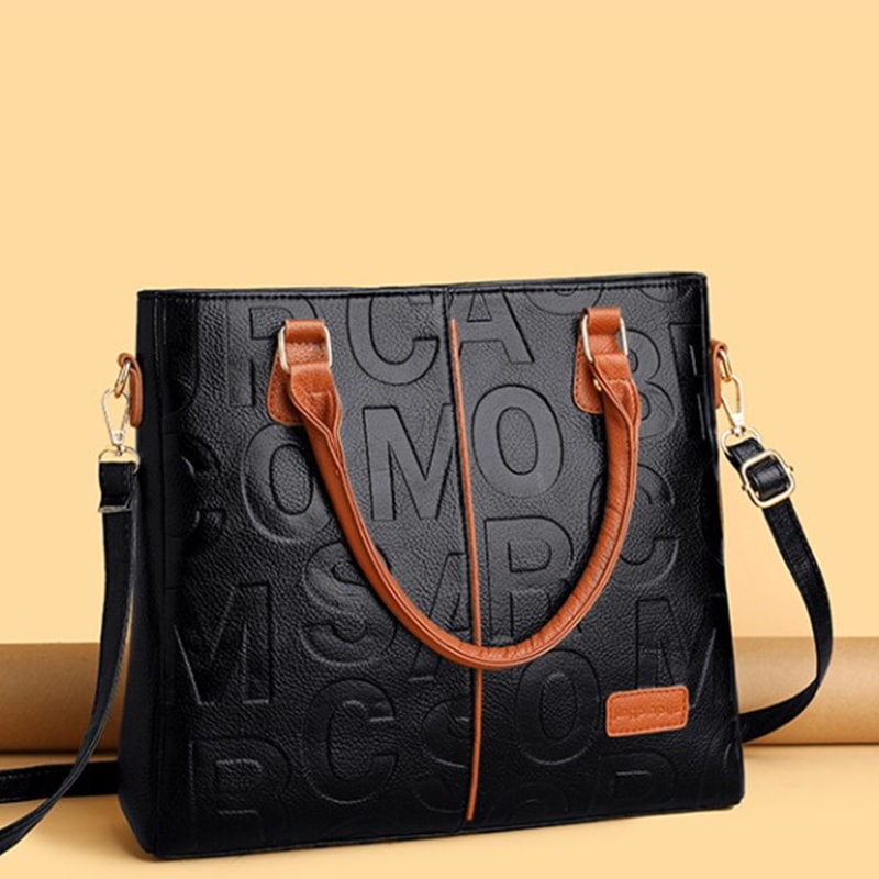 Elegant Large Capacity Tote Bag For Women PU Leather Shoulder Crossbody Handbag 5
