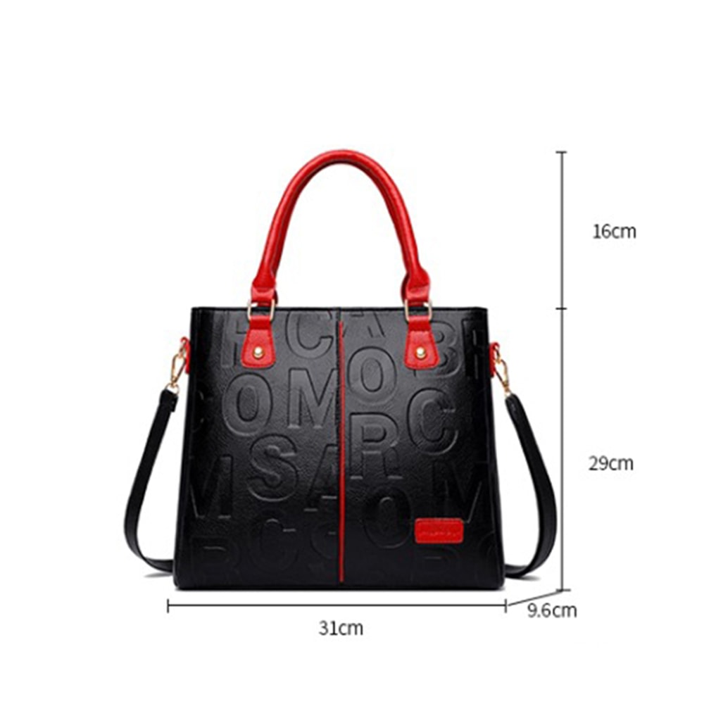 Elegant Large Capacity Tote Bag For Women PU Leather Shoulder Crossbody Handbag 4