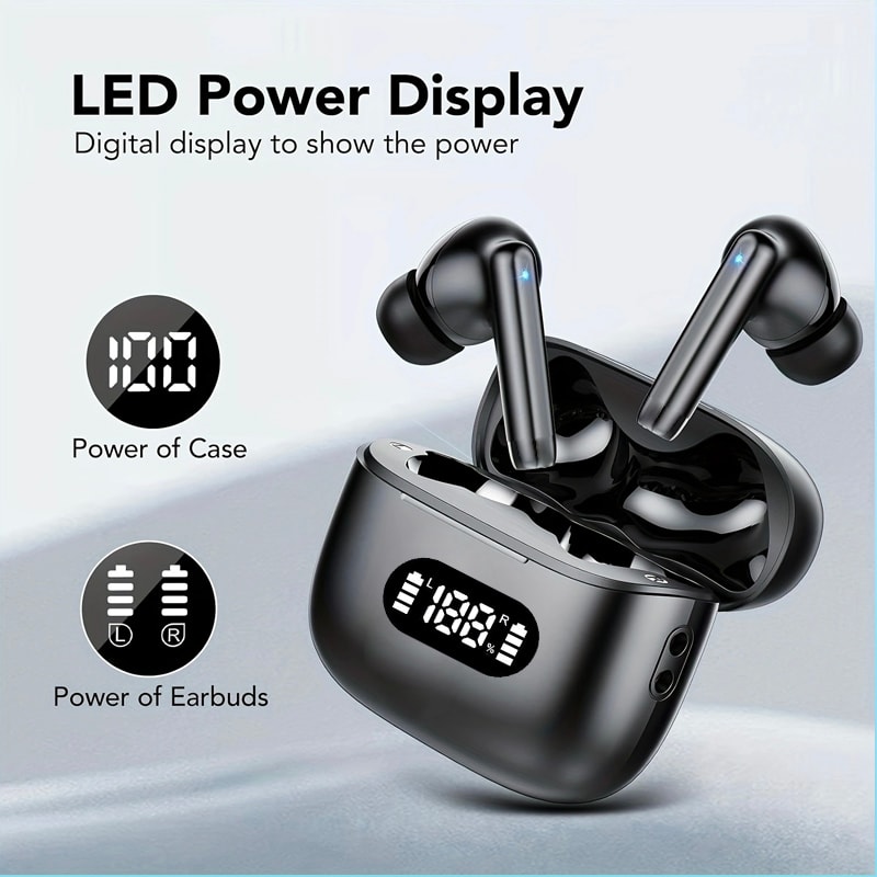 AeroSync ENC Wireless Earbuds with LED Display & Transparency Mode