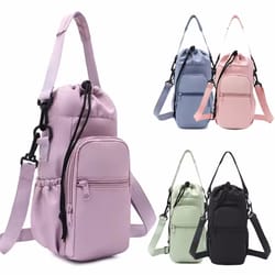 adventureflow insulated water bottle carrier bag with phone pocket & adjustable strap
