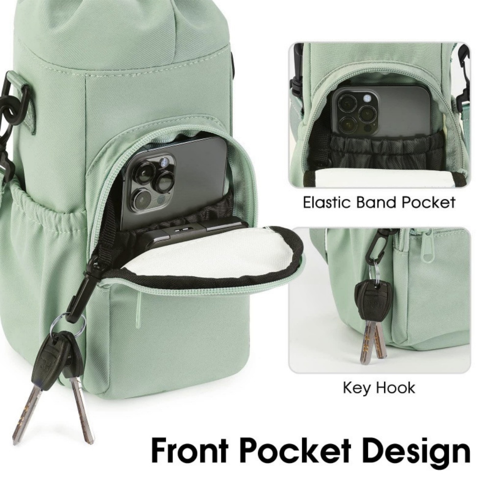 AdventureFlow Insulated Water Bottle Carrier Bag with Phone Pocket & Adjustable Strap