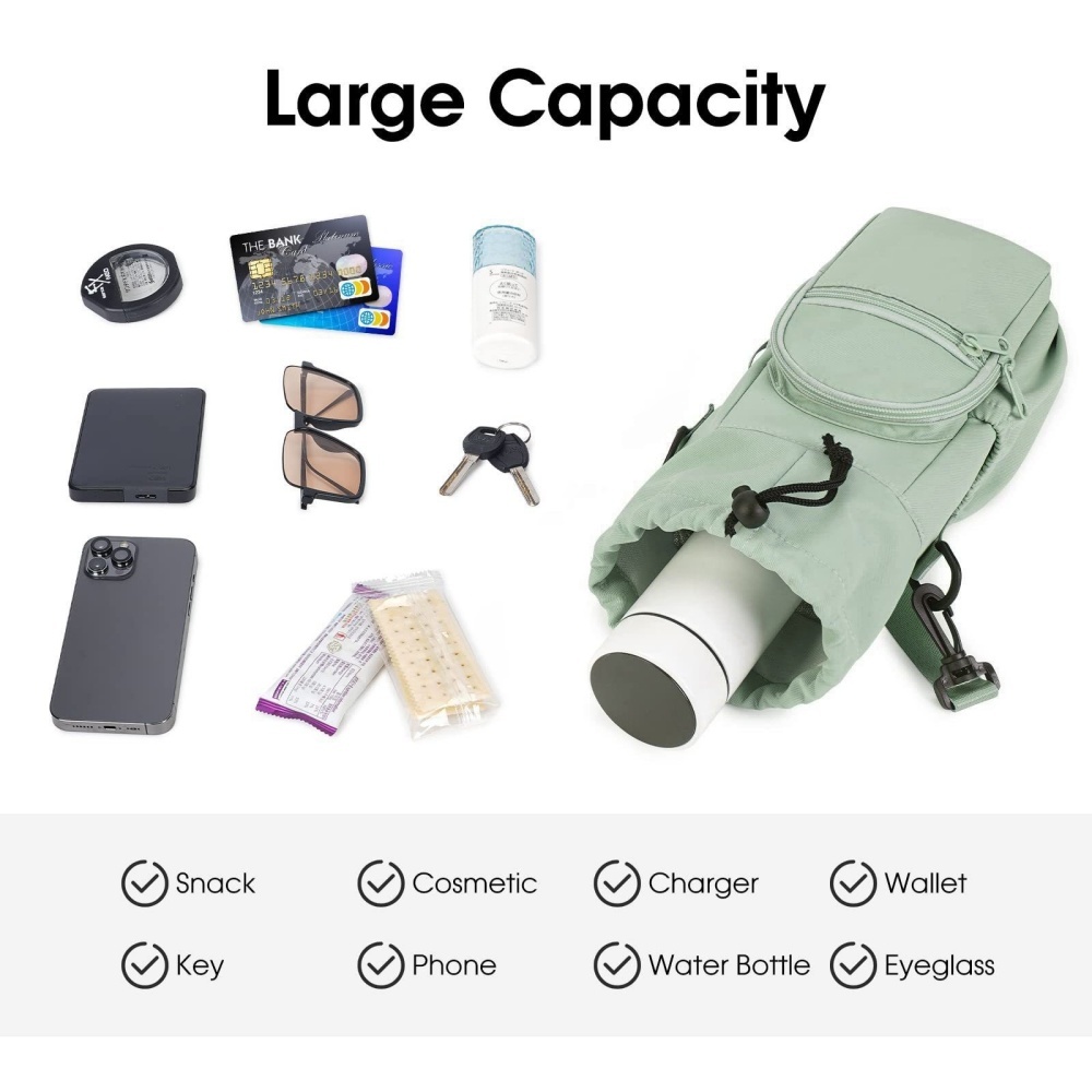 AdventureFlow Insulated Water Bottle Carrier Bag with Phone Pocket & Adjustable Strap