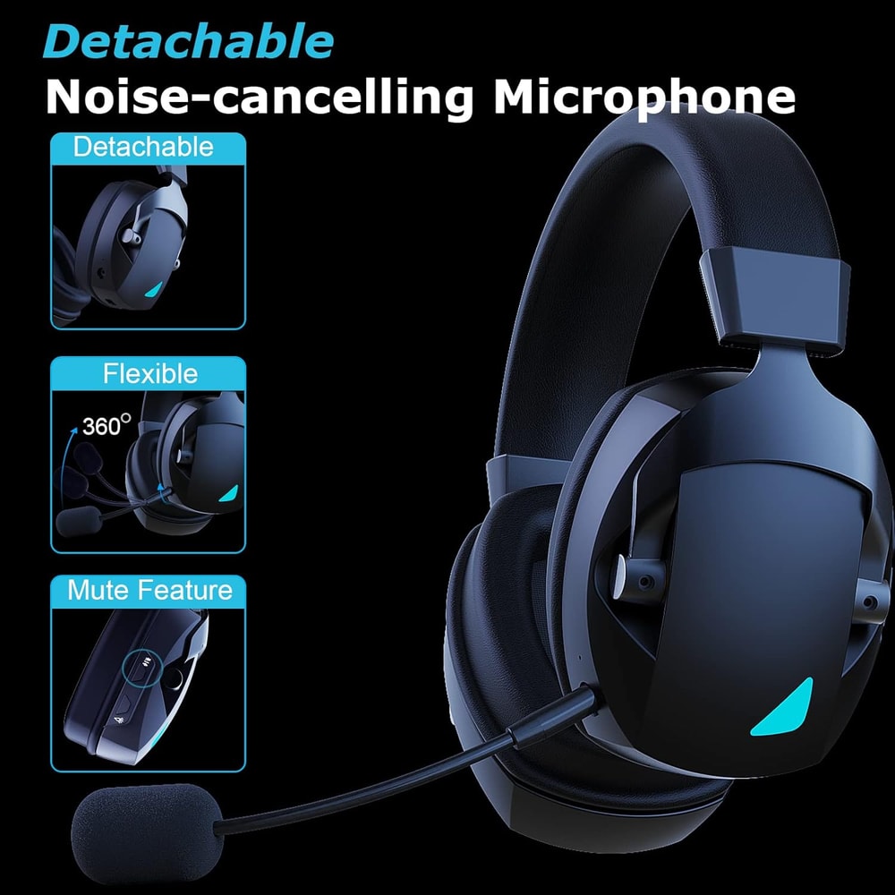 NovaSync Wireless Gaming Headset For PC Switch Mobile With Bluetooth Mic 4