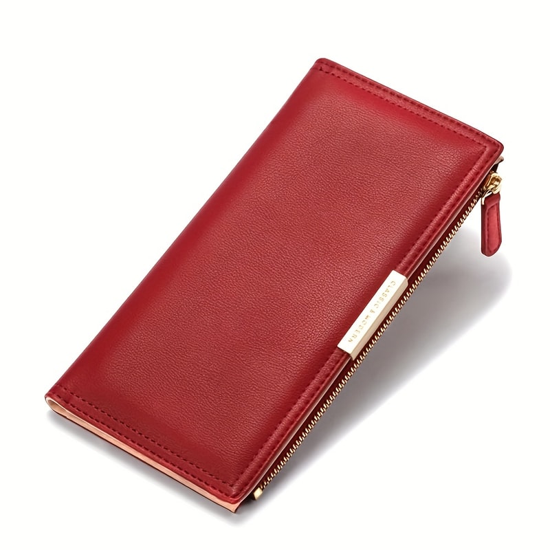LuxeGuard RFID Wallet For Women Slim Bifold Clutch With Zipper Coin Pocket 0