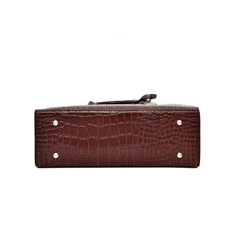 Luxe Croc Patent Leather Crossbody Tote for Women