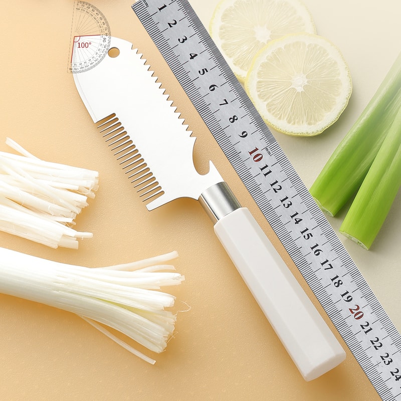 ErgoSlice Stainless Steel Vegetable Cutter & Scallion Slicer for Precision Garnishing