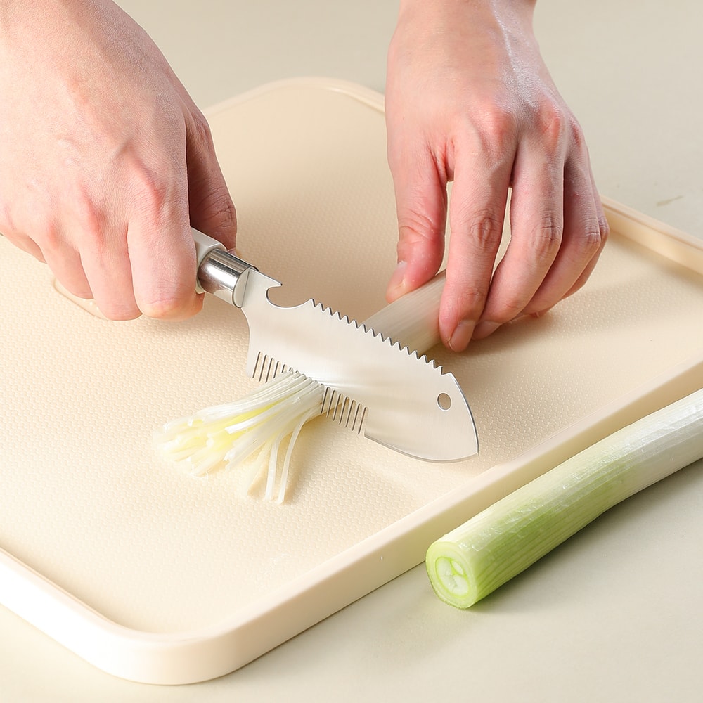 ErgoSlice Stainless Steel Vegetable Cutter & Scallion Slicer for Precision Garnishing