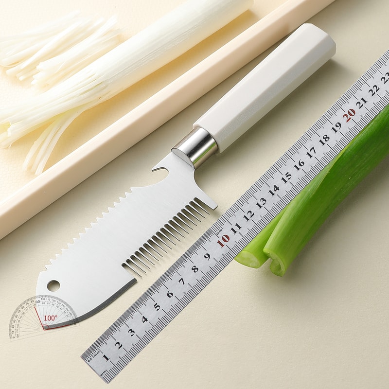 ErgoSlice Stainless Steel Vegetable Cutter & Scallion Slicer for Precision Garnishing