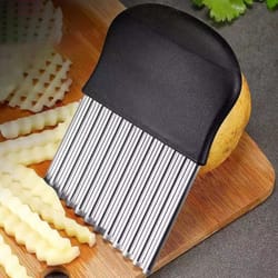 stainless steel crinkle cutter knife for wavy fries, chips & vegetable slicing