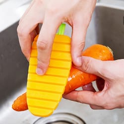 flexiclean vegetable scrub brush for potatoes, carrots & kitchen gaps