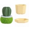 Cactus Handle Dish Scrubber Brush with Nano Cleaning Ball for Pots, Pans & Sinks