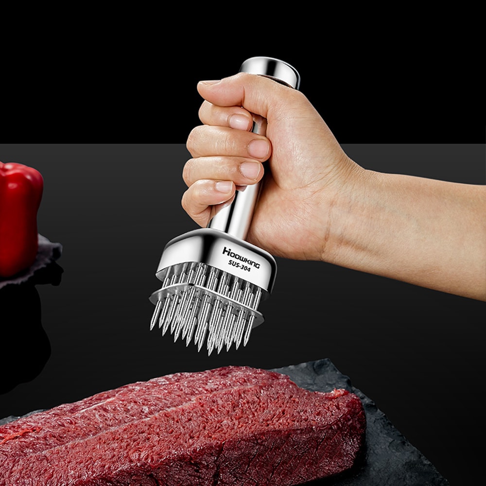 Stainless Steel Meat Tenderizer Needle Hammer for Juicy Steaks and Pork Chops