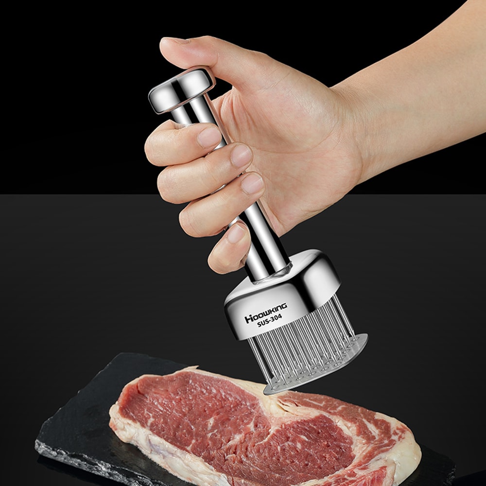 Stainless Steel Meat Tenderizer Needle Hammer for Juicy Steaks and Pork Chops