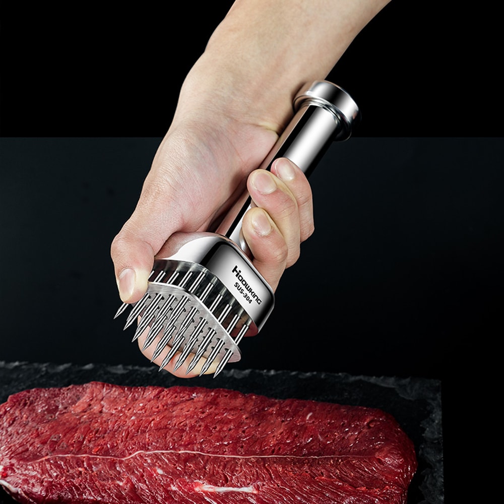 Stainless Steel Meat Tenderizer Needle Hammer for Juicy Steaks and Pork Chops