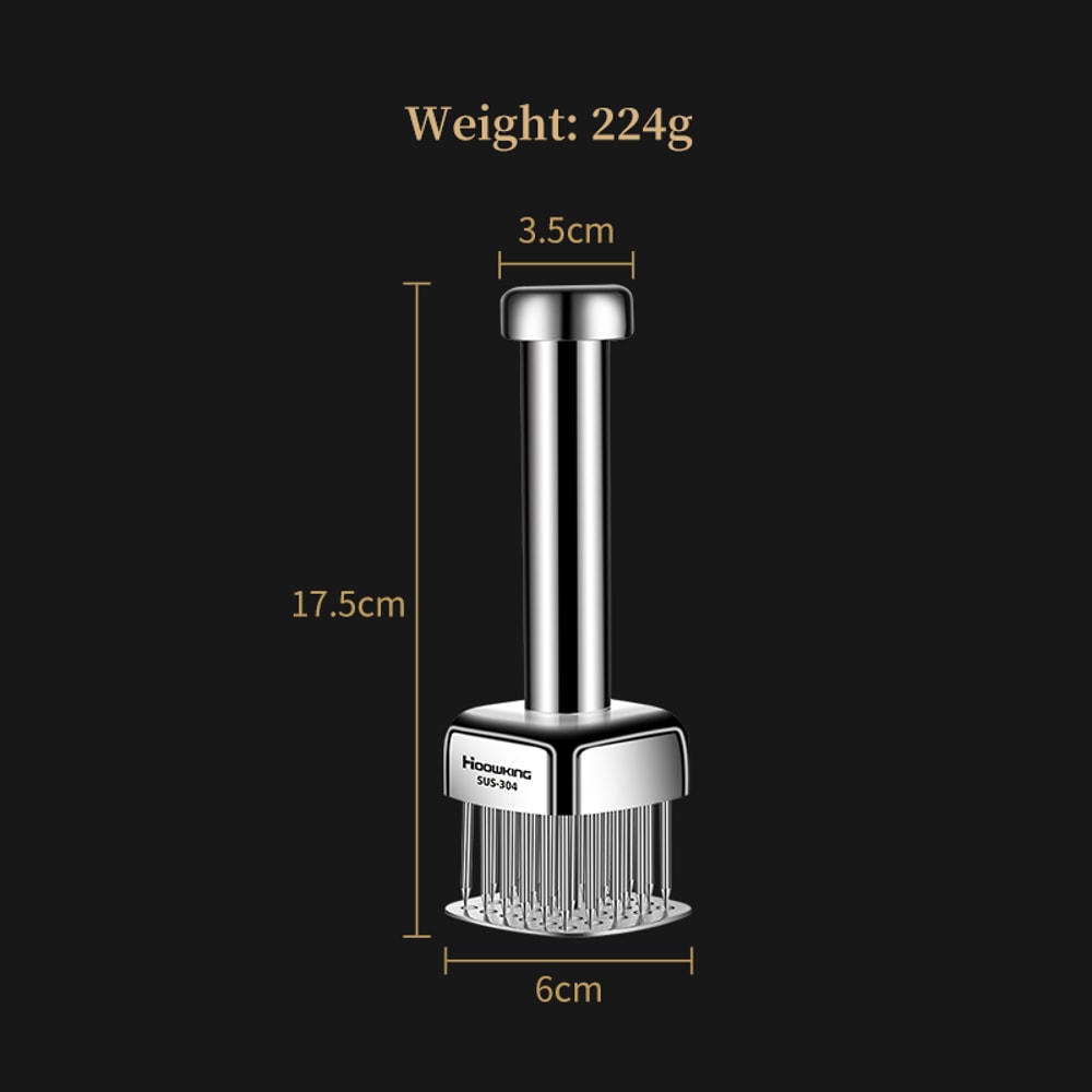 Stainless Steel Meat Tenderizer Needle Hammer for Juicy Steaks and Pork Chops