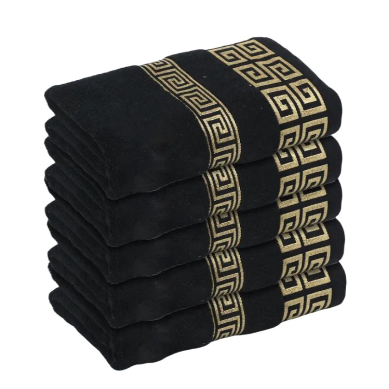 Luxury Embroidered Cotton Bath Towel Set Hotel Quality Soft Absorbent Towels