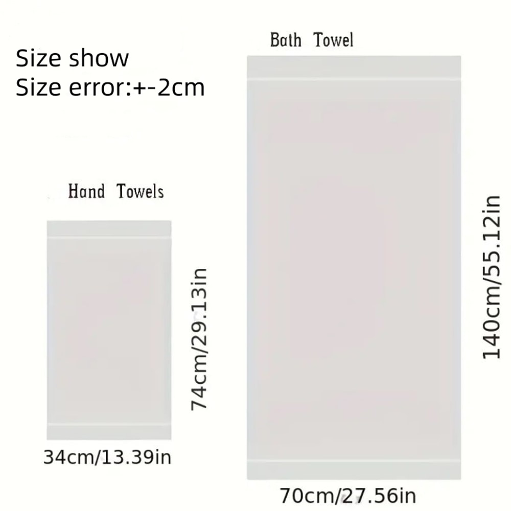 Luxury Embroidered Cotton Bath Towel Set Hotel Quality Soft Absorbent Towels