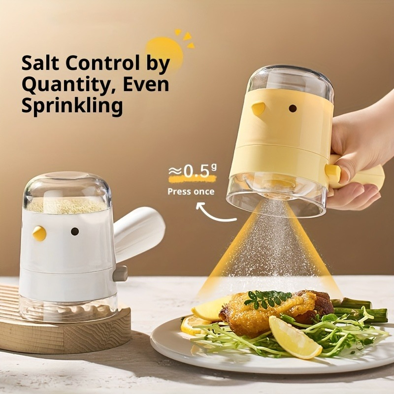 Chick Press Salt Dispenser Bottle for Precise Kitchen Seasoning Control