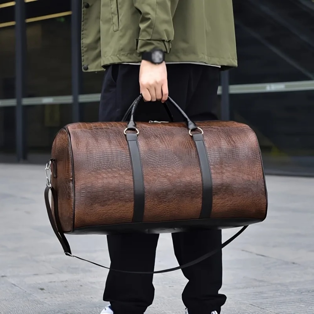 Vintage Croc Weekender Duffel Bag Large Capacity Travel Duffel Bag For Men Women 1