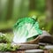 Cabbage Leaf Folding Umbrella with UV Protection Funny Vegetable Rain & Sun Parasol