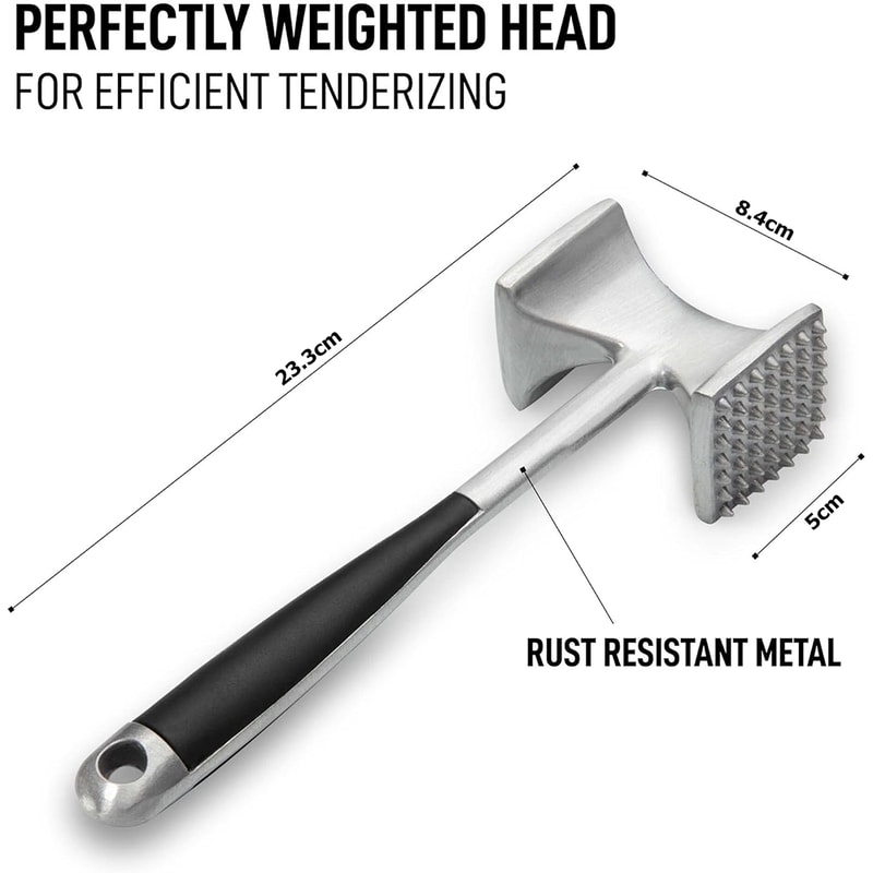 Premium Meat Tenderizer Hammer with Non-Slip Grip for Juicy Steaks and Easy Meal Prep