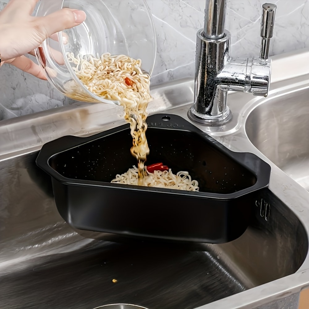 TriFlow Stainless Steel Kitchen Sink Drain Basket For Food Waste And Produce Rinsing 3