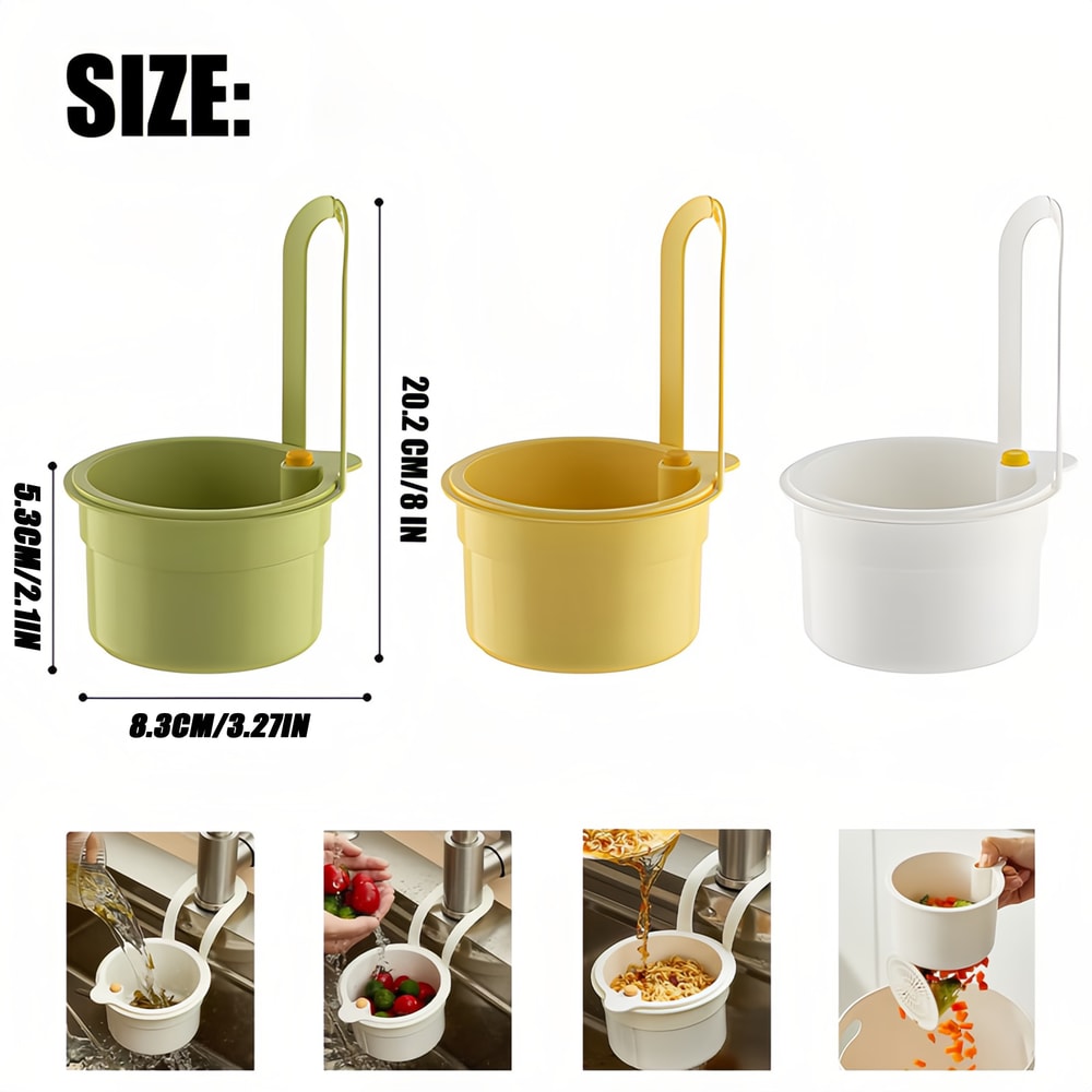 AutoDump Kitchen Sink Strainer Basket for Faucet Hanging Food Waste Drain Filter