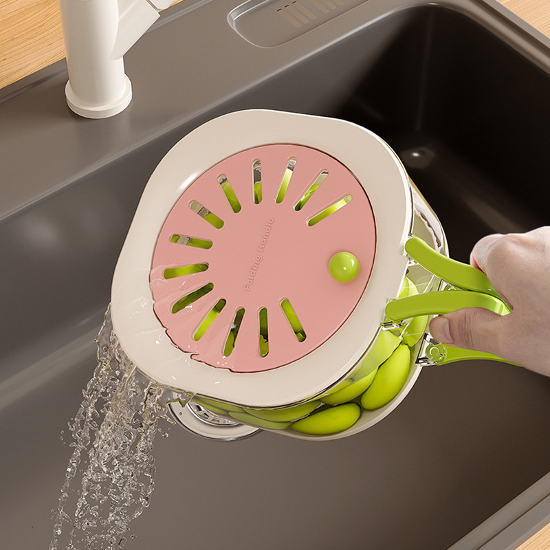 FreshGuard Stretchable Drain Basket With Lid For Washing Draining Storing Produce 1