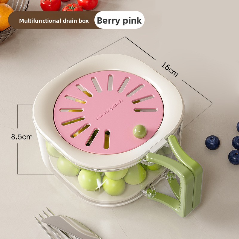 FreshGuard Stretchable Drain Basket With Lid For Washing Draining Storing Produce 5