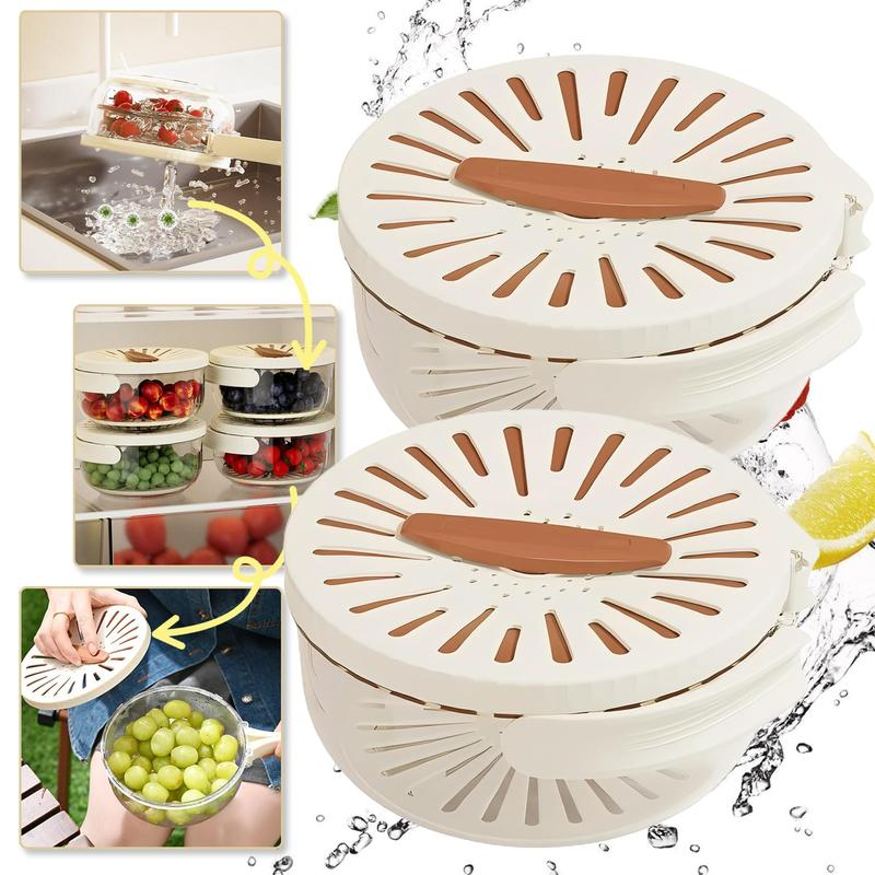 FreshKeep Foldable Vegetable Washing Basket & Fridge Storage Drain Container