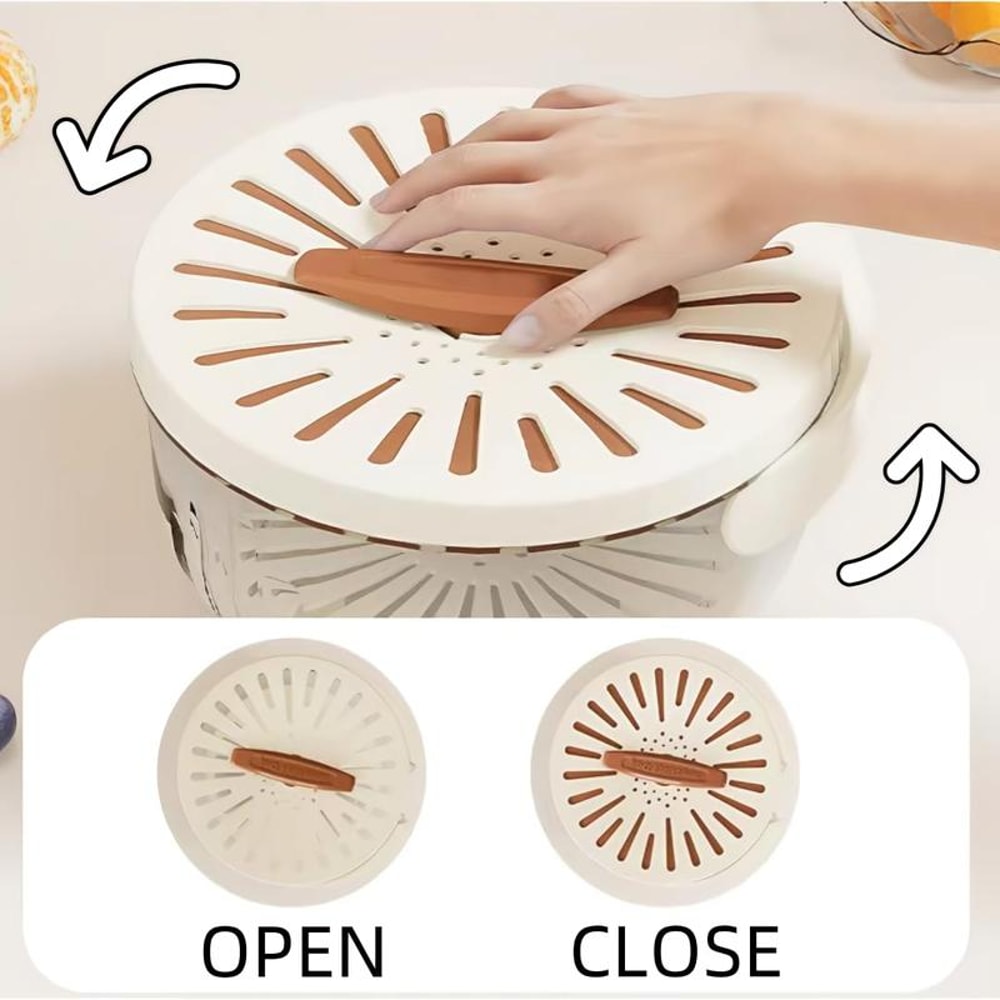 FreshKeep Foldable Vegetable Washing Basket & Fridge Storage Drain Container
