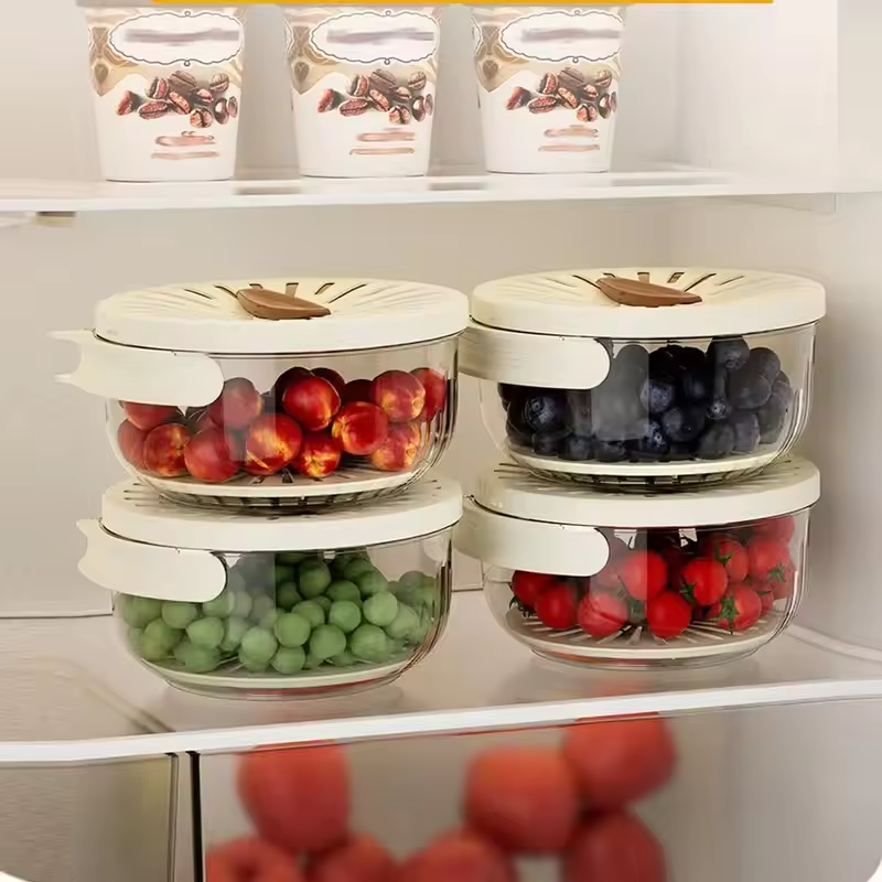 FreshKeep Foldable Vegetable Washing Basket & Fridge Storage Drain Container