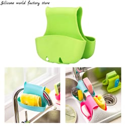 silicone sink caddy organizer for sponge storage and kitchen sink accessories
