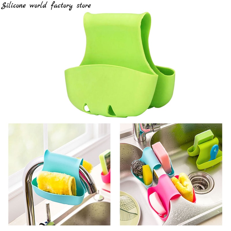 Silicone Sink Caddy Organizer for Sponge Storage and Kitchen Sink Accessories