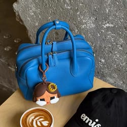 luxe litchi texture crossbody bag for women with bowling tote design