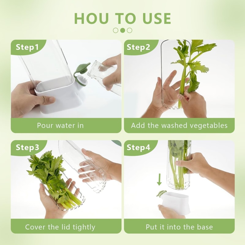 FreshLock Herb Keeper For Refrigerator With Water Reservoir For Cilantro Basil Mint Parsley 1