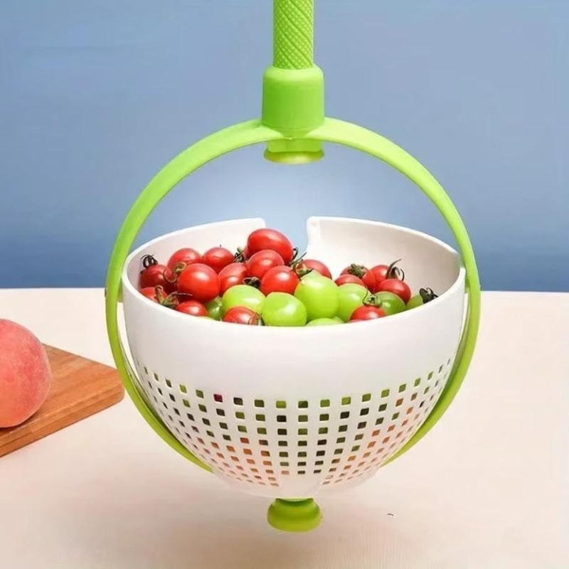 FreshSpin Rotating Salad Spinner And Vegetable Washing Basket With Drainage Storage 3