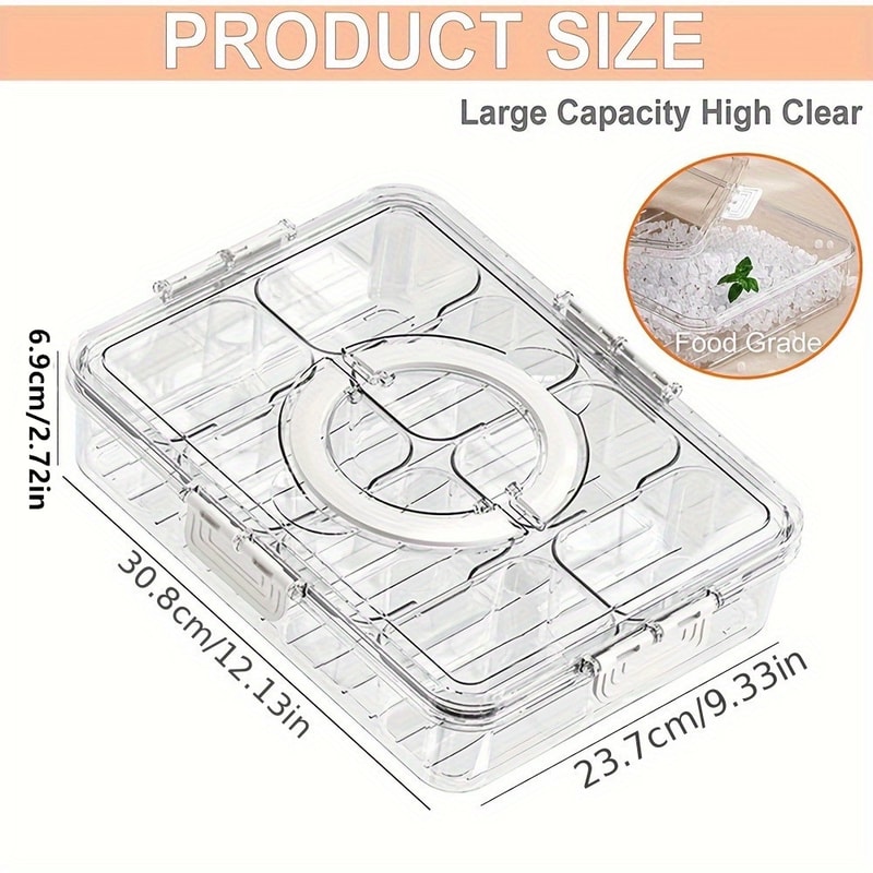 FreshSpin Snackle Box Divided Serving Tray With Lid And Handle 2