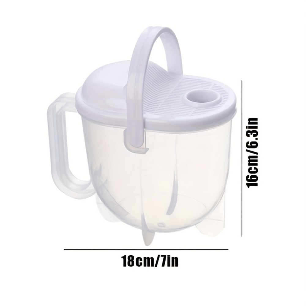 Smart Drain Rice Washer Bowl With Lid For Vegetables Grains Pasta 5