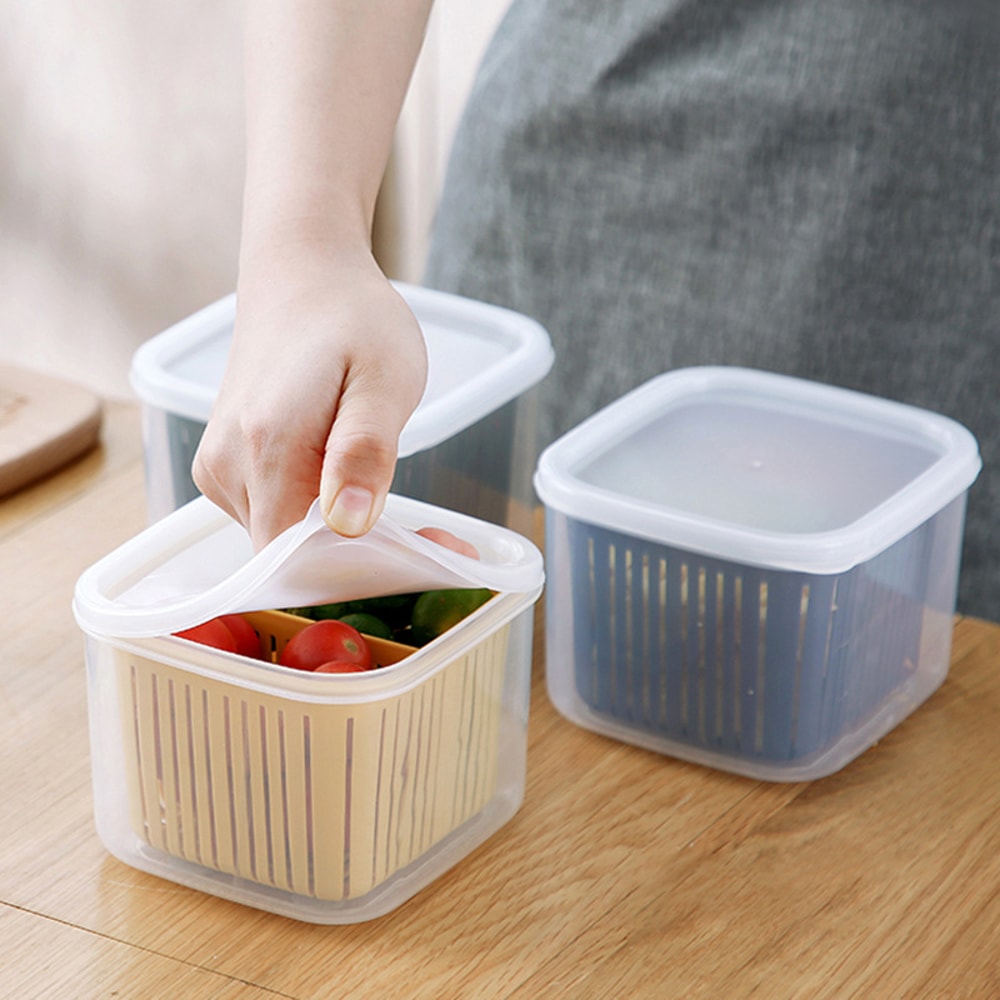 FreshLock Onion Ginger Garlic Keeper with Drain Basket Food Storage Box