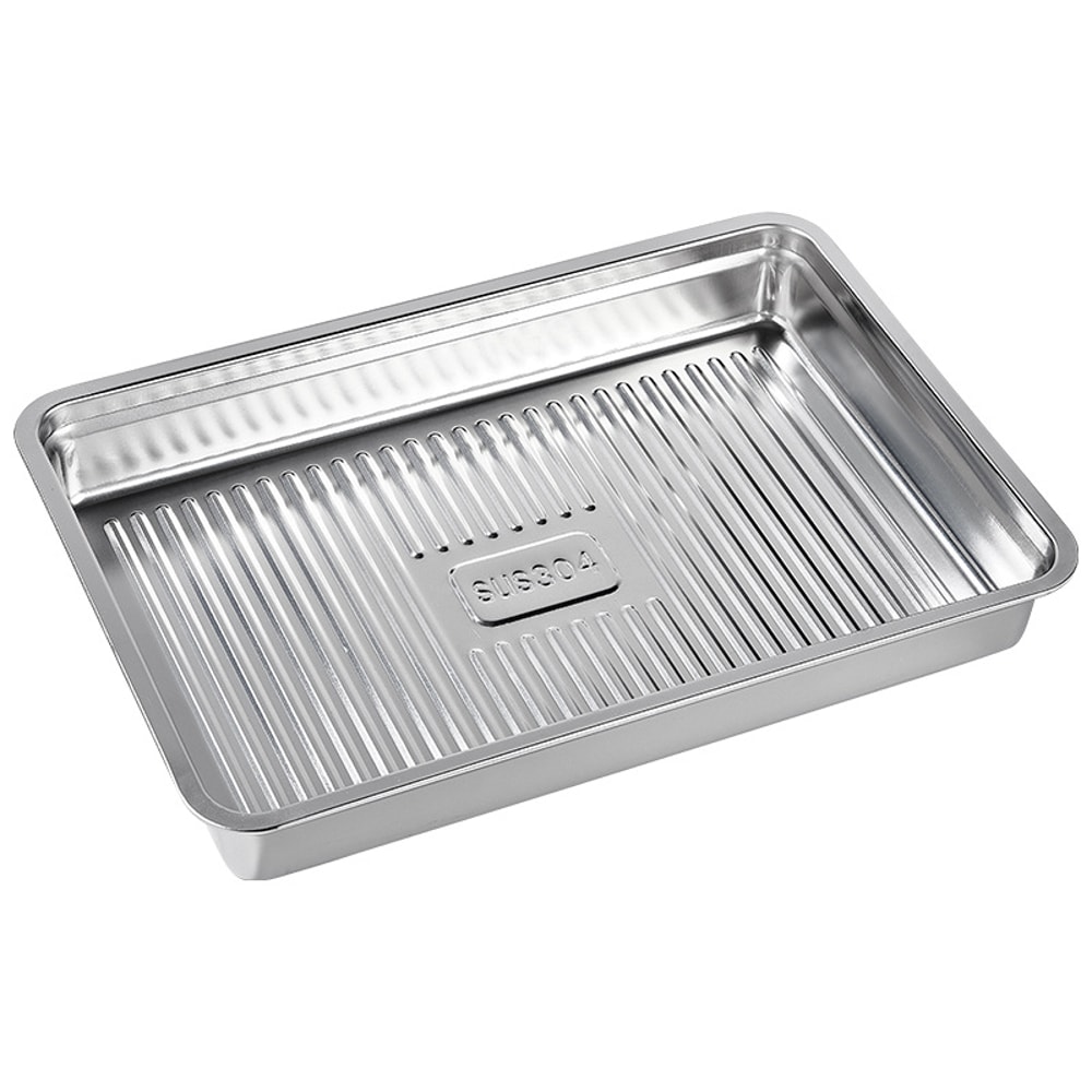 FreshLock Stainless Steel Food Storage Tray With Lid For Dumplings BBQ Picnic Serving 4